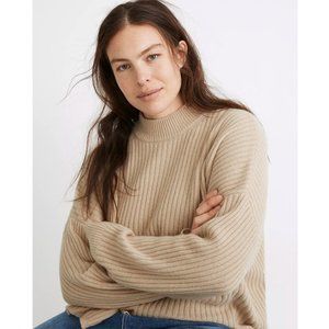Madewell Cashmere Ribbed Mockneck Sweater